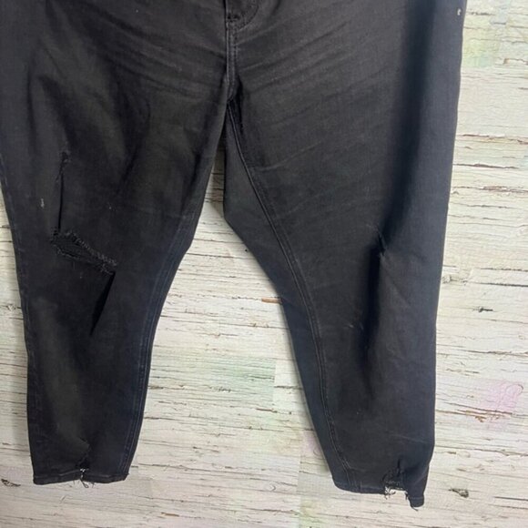 Silver Jeans Avery Skinny crop black distressed jeans size 36 - Picture 2 of 8